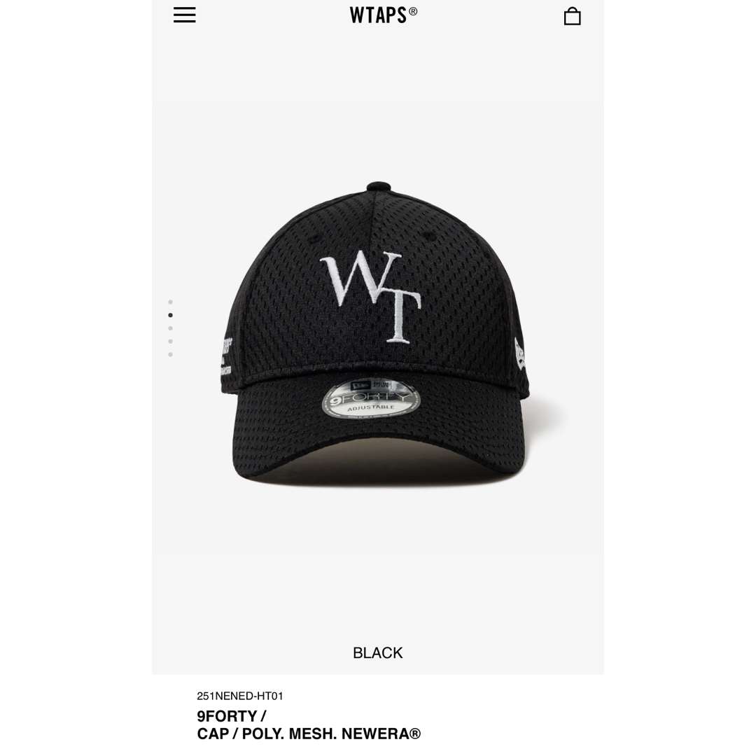 ウェア WTAPS Newera 9Forty Poly Mesh Cap Black W)taps - wtaps 25ss 9FORTY CAP POLY MESH NEWERAの通販 by ゆ