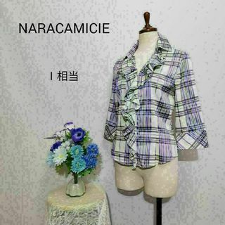 ナラカミーチェ(NARACAMICIE)のナラカミーチェ　極上美品　七分袖ブラウス　パープル色系　Мサイズ(シャツ/ブラウス(長袖/七分))