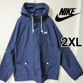 ナイキ ボウライン ナイロンジャケット 紺 メンズXXL ウインドブレーカー