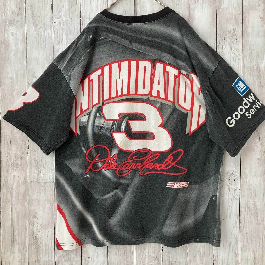 MADE IN USA(メイドインユーエスエー)のメイドインUSA90sヴィンテージ古着総柄ナスカーレーシングプリントTシャツXL メンズのトップス(Tシャツ/カットソー(半袖/袖なし))の商品写真