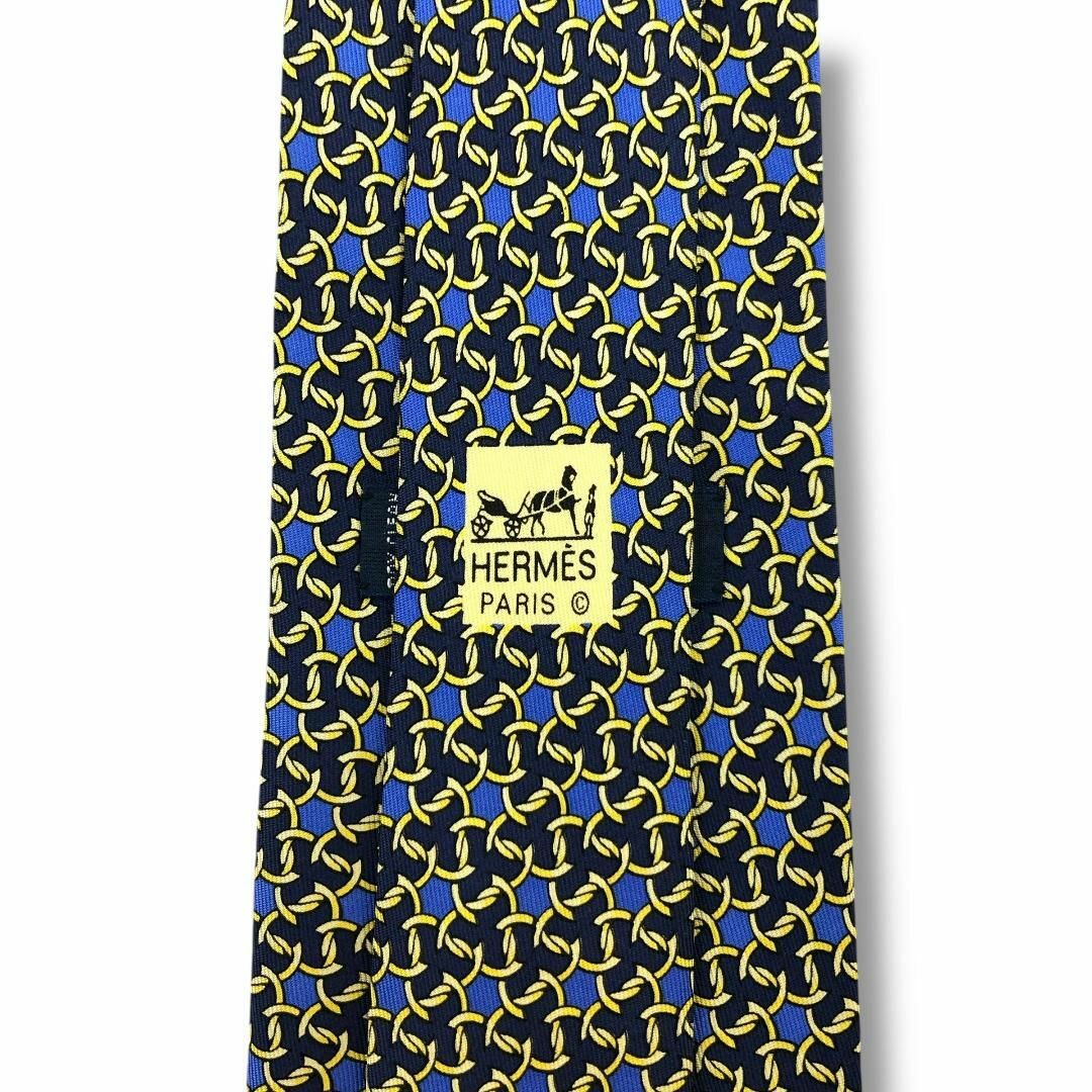 HERMES(エルメス)の【7398】良品！エルメス　ネクタイ　ネイビー系 メンズのファッション小物(ネクタイ)の商品写真