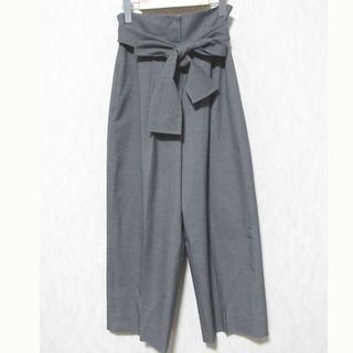 セルフォード(CELFORD)の良品 21AW CELFORD セルフォード ハイウエストカーブパンツ リボンベルト ワイド スラックス CWFP215017 38 グレー レディース 古着 中古 USED(その他)