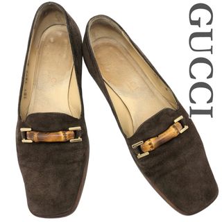 グッチ(GUCCI)のGUCCI 革靴 スリッポン スエード ブラウン 2219A(ハイヒール/パンプス)