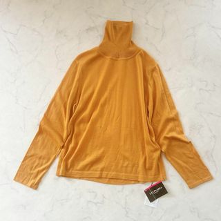 LEONARD - 難あり 大きいサイズLL レオナール カシミヤ シルク ニット 長袖 オレンジ