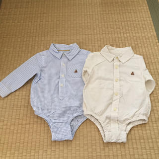 ベビーギャップ(babyGAP)のbaby GAP☆シャツロンパース70サイズ2枚セット(シャツ/カットソー)