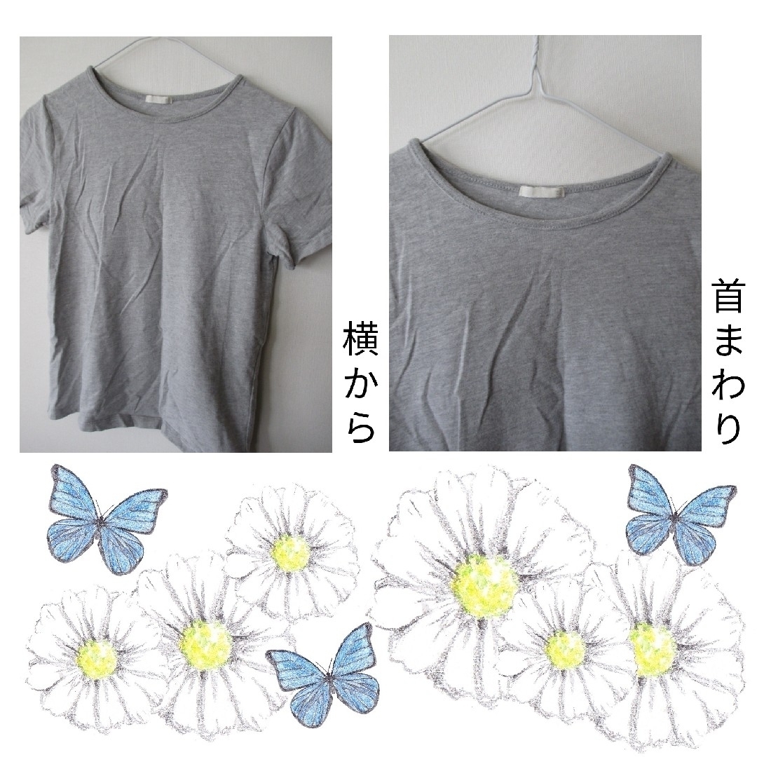 GU(ジーユー)のシンプルデザインT 灰(グレー) GU GIRLS 半袖 カジュアル 150 キッズ/ベビー/マタニティのキッズ服女の子用(90cm~)(Tシャツ/カットソー)の商品写真