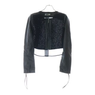 ディーゼル(DIESEL)のDIESEL ディーゼル 異素材切替 ジップアップ ノーカラージャケット ブルゾン ブラック レディース(その他)