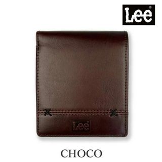 チョコ Lee リー  二折 財布 スリム 本革 リアルレザー0520695(折り財布)