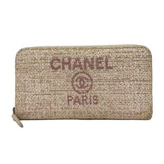 シャネル(CHANEL)のCHANEL(シャネル) 長財布 ドーヴィルライン ピンク ラウンドファスナー(財布)