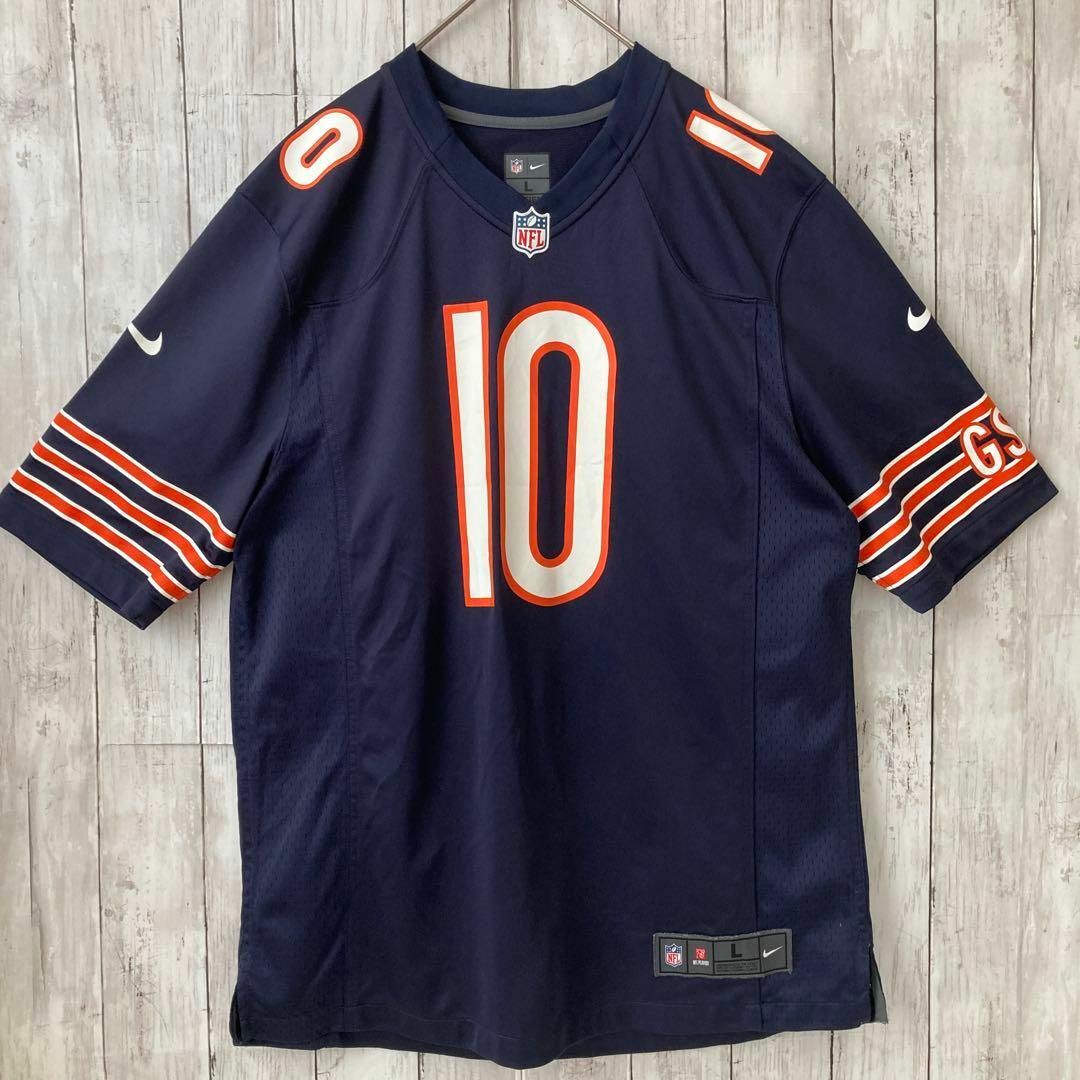 NFL BEARS シカゴベアーズプリントゲームシャツ サイズL アメリカ古着 メンズのトップス(Tシャツ/カットソー(半袖/袖なし))の商品写真