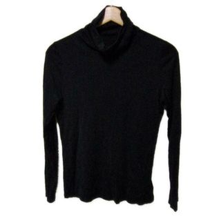 ランバンコレクション(LANVIN COLLECTION)のLANVIN COLLECTION(ランバンコレクション) 長袖カットソー サイズ40 M レディース美品  - 黒 タートルネック(カットソー(長袖/七分))