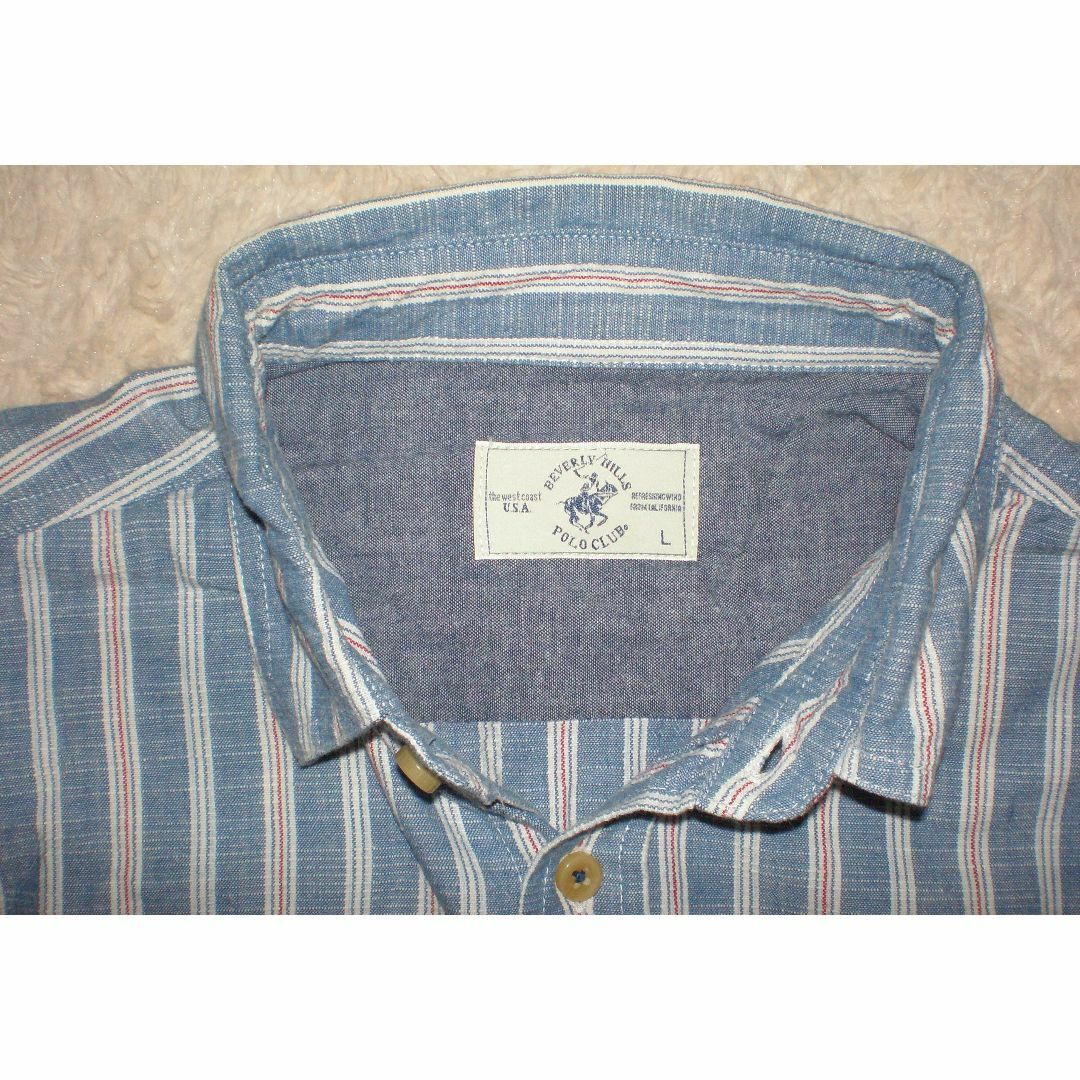 BEVERLY HILLS POLO CLUB（BHPC）(ビバリーヒルズポロクラブ)の【美品】BEVERLY HILLS  POLO CLUB 長袖シャツ Lサイズ メンズのトップス(シャツ)の商品写真