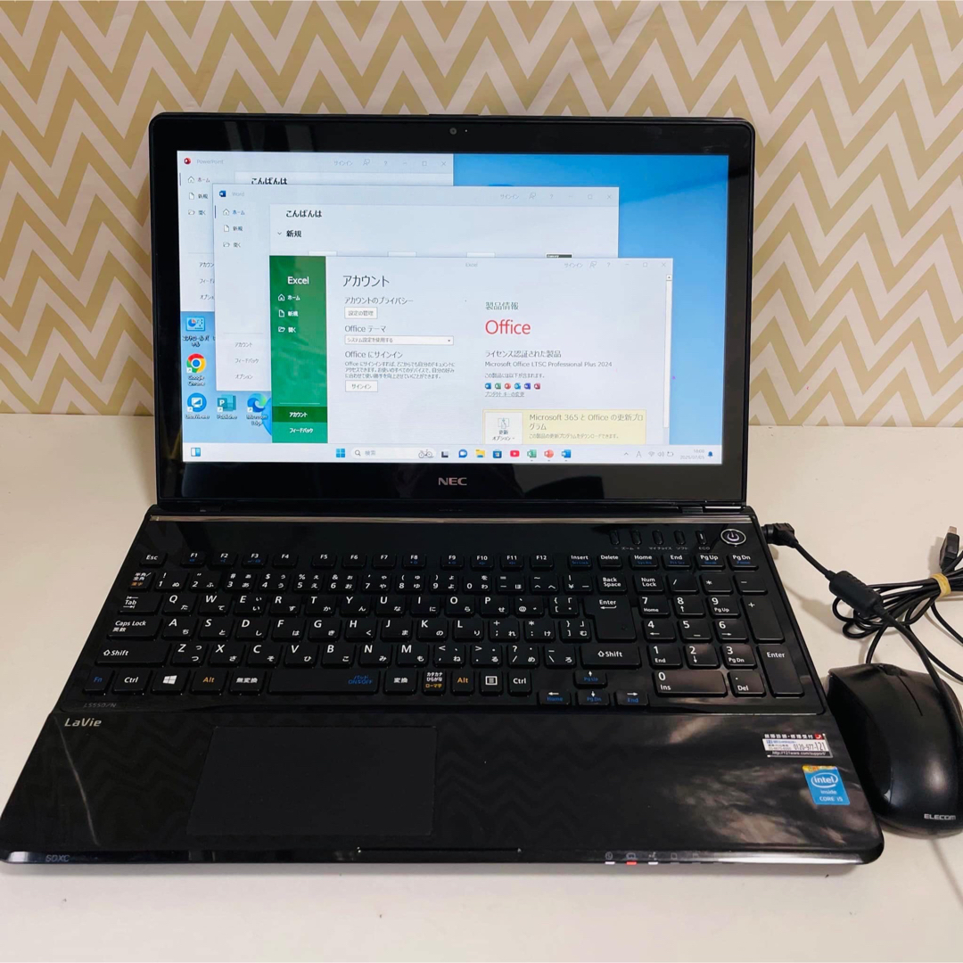 NEC(エヌイーシー)のT353 NECノートパソコンWEBカメラSSDメモリ8G高速Windows11 スマホ/家電/カメラのPC/タブレット(ノートPC)の商品写真