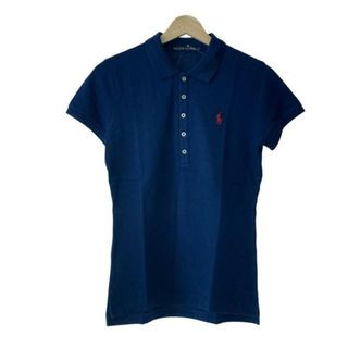 ラルフローレン(Ralph Lauren)のRalphLauren(ラルフローレン) 半袖ポロシャツ サイズL レディース - ネイビー×レッド(ポロシャツ)