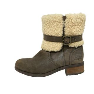 アグ(UGG)のUGG(アグ) ショートブーツ 24 レディース - 1008220 ダークブラウン×アイボリー ムートン(ブーツ)