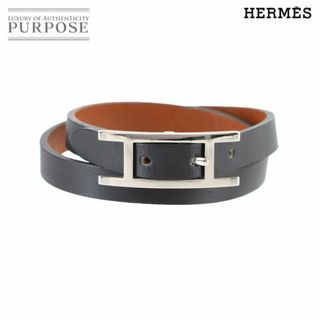 エルメス(HERMES)の新品同様 エルメス HERMES ビーアピ ドゥブルトゥール リバーシブル ブレスレット スイフト ブラック ブラウン XS 90287248(ブレスレット/バングル)