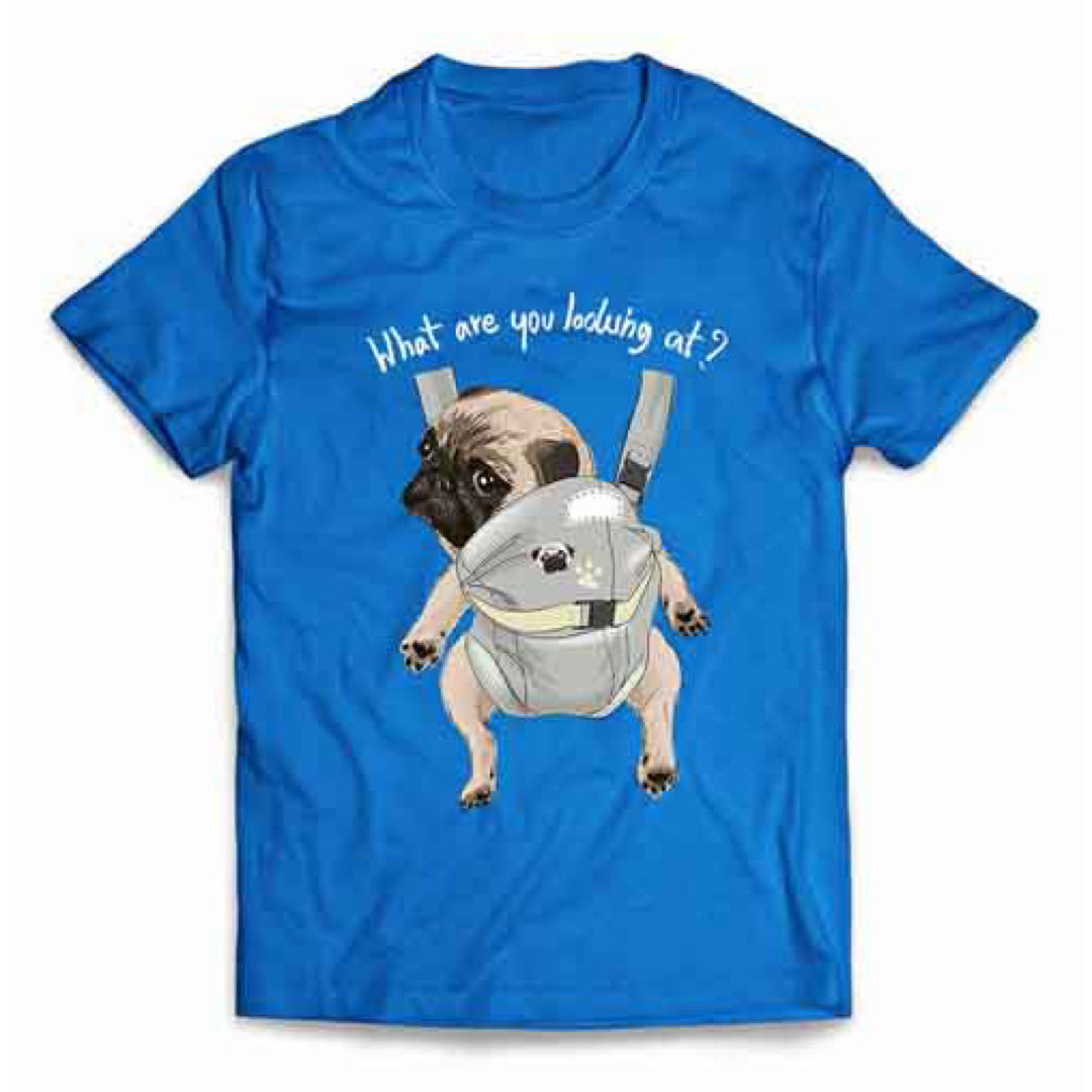 パグ 赤ちゃん 犬 いぬ Tシャツ メンズ レディース キッズ 半袖 プリント メンズのトップス(Tシャツ/カットソー(半袖/袖なし))の商品写真