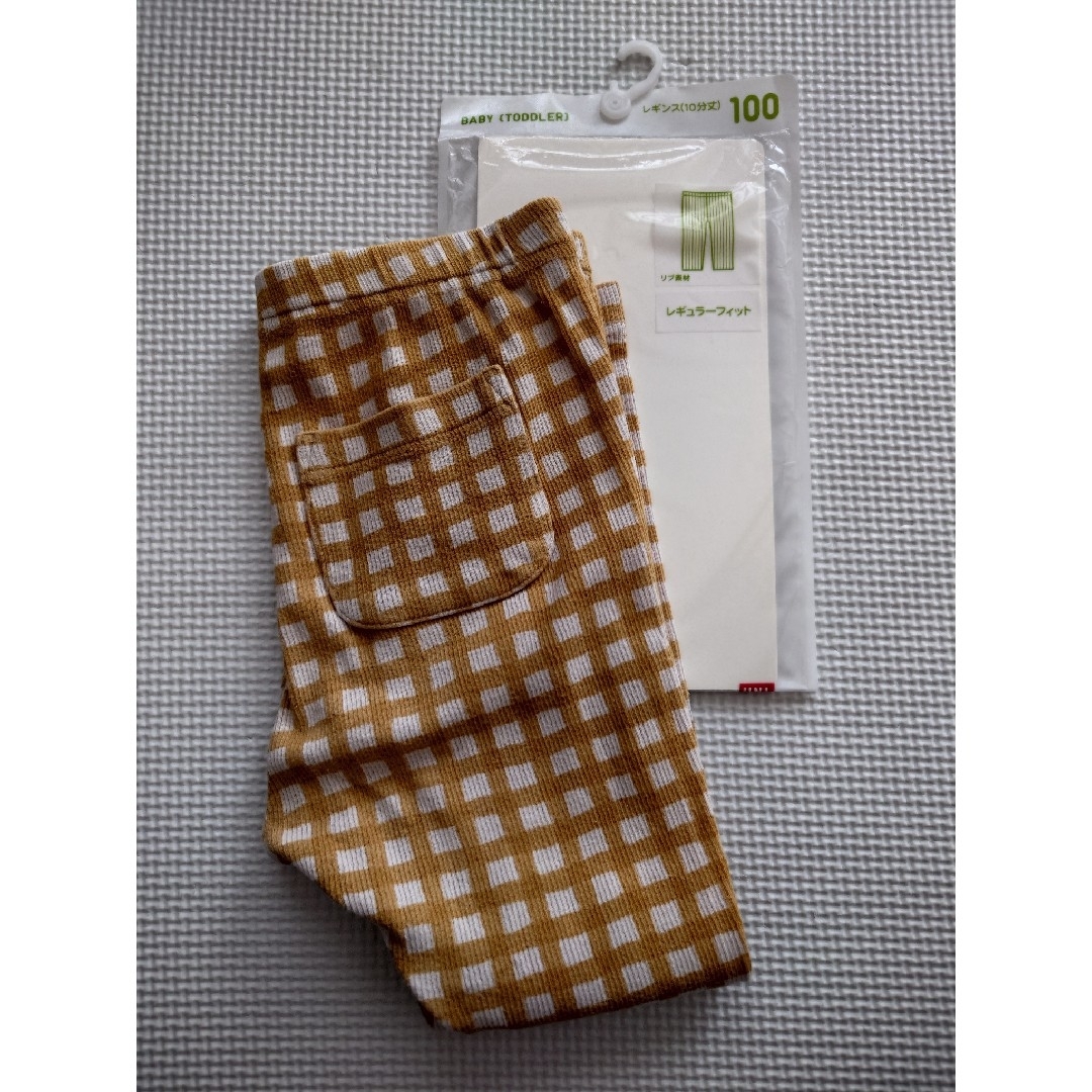 UNIQLO(ユニクロ)の［8/18］50%OFF　UNIQLO　レギンス　リブチェック キッズ/ベビー/マタニティのキッズ服男の子用(90cm~)(パンツ/スパッツ)の商品写真