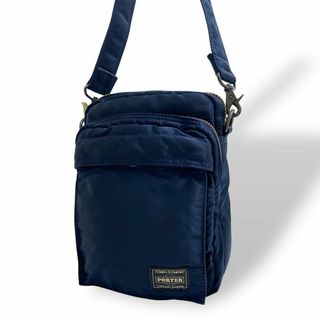 ポーター(PORTER)の極美品 PORTER ポーター タンカー バーティカルバッグ アイアンブルー(ショルダーバッグ)