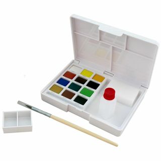 サクラクレパス 絵の具 固形水彩 プチカラー 12色 NCW-12(その他)