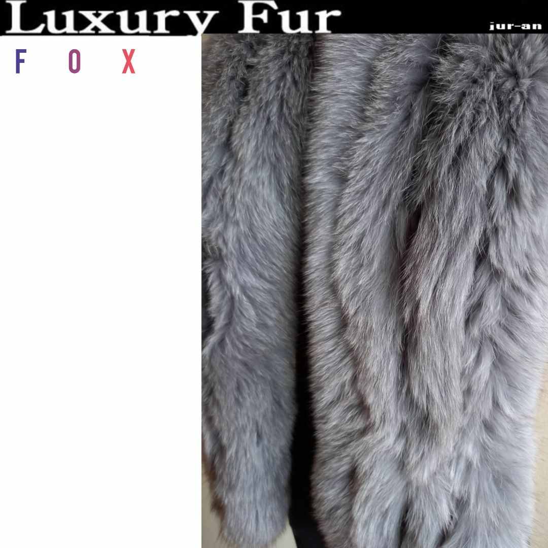 7-6イ1【毛皮●jur-an】FOXショール(襟巻き)グレー●換金処分SALE レディースのファッション小物(マフラー/ショール)の商品写真