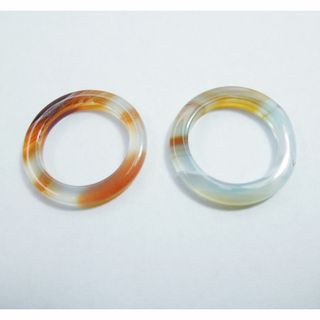 S11 メノウリング 2点 約8.75号 橙 水色系 瑪瑙指輪 くりぬきリング(リング(指輪))