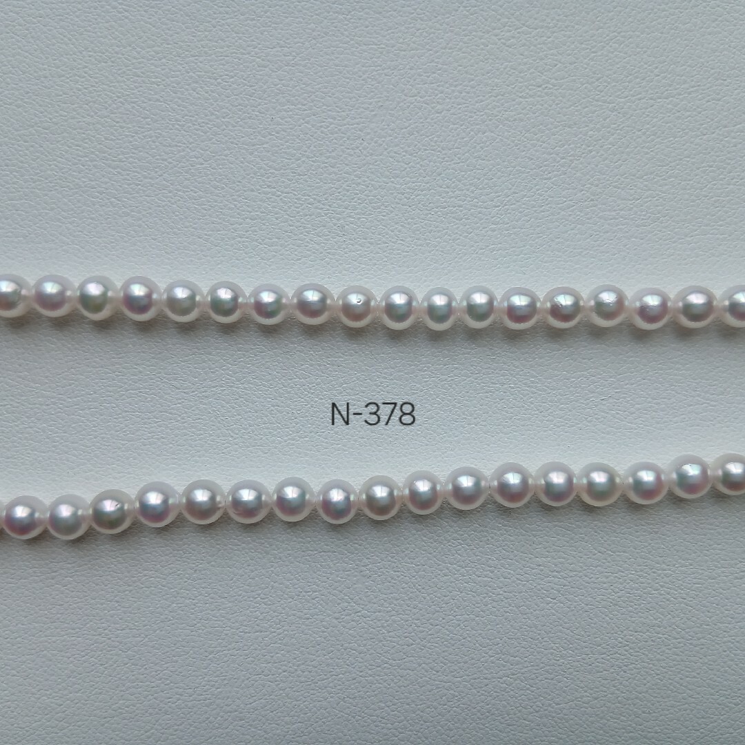 N378高品質アコヤ真珠セミロングベビーパールネックレス4.5～5.0㎜伊勢志摩 レディースのアクセサリー(ネックレス)の商品写真
