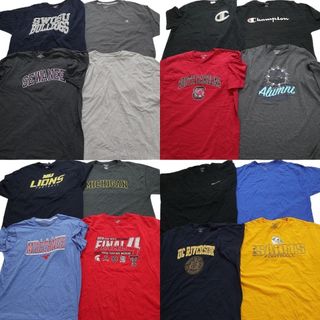 古着卸 まとめ売り チャンピオン 半袖Tシャツ 16枚セット (メンズ 2XL /3XL ) カレッジ風 アーチロゴ 無地 チームロゴ 中古 古着 NB3470(その他)