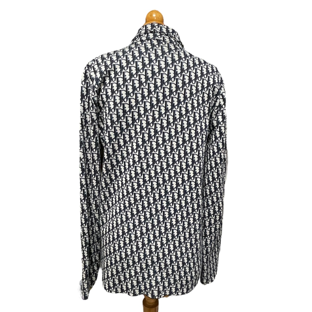◆中古品◆ DIOR ディオール オブリーク コットン ニットシャツ ジャガード 長袖  XXS メンズ  023M550AT099 ブラック/ネイビー系 V94498NM メンズのトップス(シャツ)の商品写真