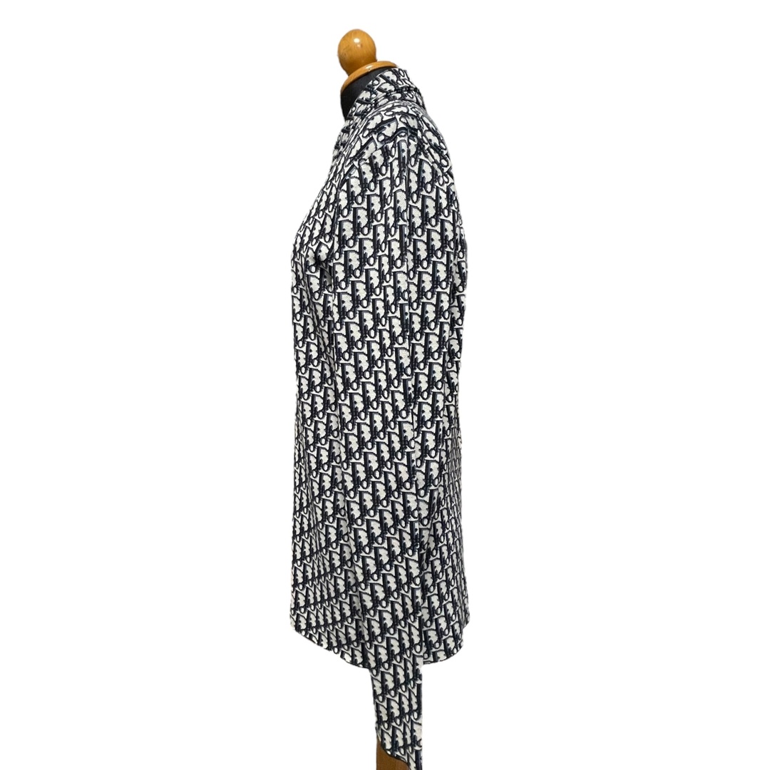 ◆中古品◆ DIOR ディオール オブリーク コットン ニットシャツ ジャガード 長袖  XXS メンズ  023M550AT099 ブラック/ネイビー系 V94498NM メンズのトップス(シャツ)の商品写真