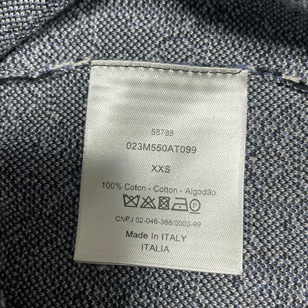 ◆中古品◆ DIOR ディオール オブリーク コットン ニットシャツ ジャガード 長袖  XXS メンズ  023M550AT099 ブラック/ネイビー系 V94498NM メンズのトップス(シャツ)の商品写真