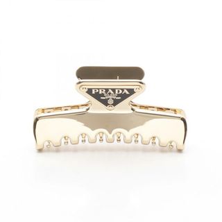 プラダ(PRADA)のプラダ PRADA トライアングルロゴ　ヘアクリップ 衣料品 GP（ゴールドメッキ） レディース ゴールド系 / ブラック系 1IF1032BA6F0056 【新品】(その他)