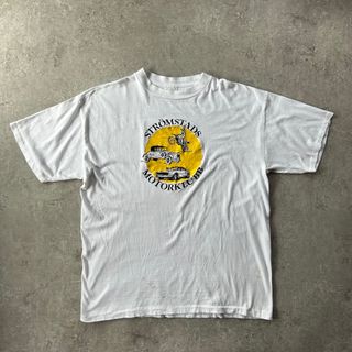 ヴィンテージ(VINTAGE)の80s90s tシャツ ホワイト XL相当 ホットロッド スウェーデン(Tシャツ/カットソー(半袖/袖なし))