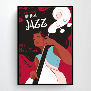 02.ジャズ　 All That Jazz　音楽　ミッドセンチュリー　ポスター(その他)