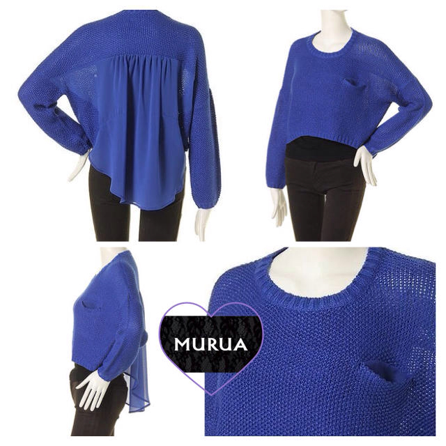 MURUA(ムルーア)の送料込MURUAクリアヤーンMIXニット レディースのトップス(カットソー(半袖/袖なし))の商品写真