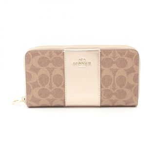 コーチ(COACH)のコーチ COACH ボックスド シグネチャー ロング ジップ アラウンド ウォレット ラウンド長財布 財布 PVCコーティングキャンバス レザー レディース ブラウン系 / ゴールド系 CX178IMXD3 【新品】(財布)