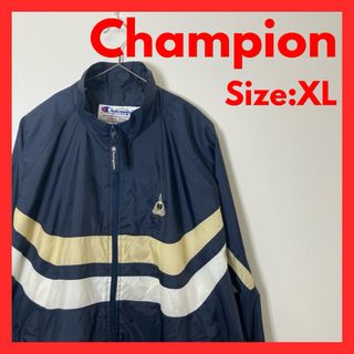 チャンピオン(Champion)の【美品】古着　ナイロン　ジャケット　ノートルダム大学　メンズ　ネイビー　XL(ナイロンジャケット)