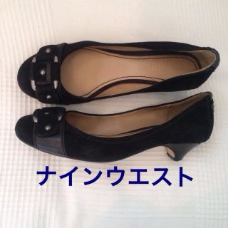 ナインウエスト(NINE WEST)のスウェード×皮パンプス 25cm(ハイヒール/パンプス)