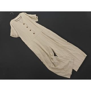 B:MING ｂｙ BEAMS リネン混 オールインワン sizeM/ベージュ ■◆ レディース(サロペット/オーバーオール)