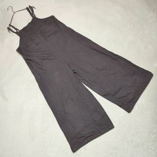 良品★Samansa Mos2 サロペット バックリボン 後ろポケット ブラウン