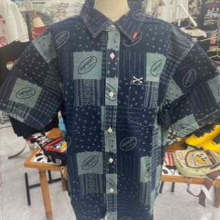バンソン(VANSON)の（20）vanson パッチワーク 半袖シャツ インディゴ(シャツ)