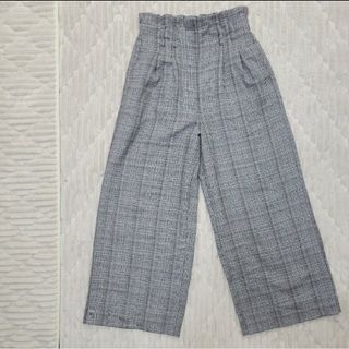 タックワイドパンツ　グレンチェック　160