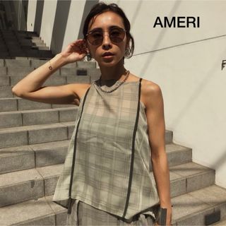 アメリヴィンテージ(Ameri VINTAGE)のAMERI アメリ TRANS PARENT CHECK チェック トップス(ベアトップ/チューブトップ)