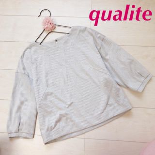 カリテ(qualite)のカリテ ストライプトップス ゆるトップス(カットソー(長袖/七分))