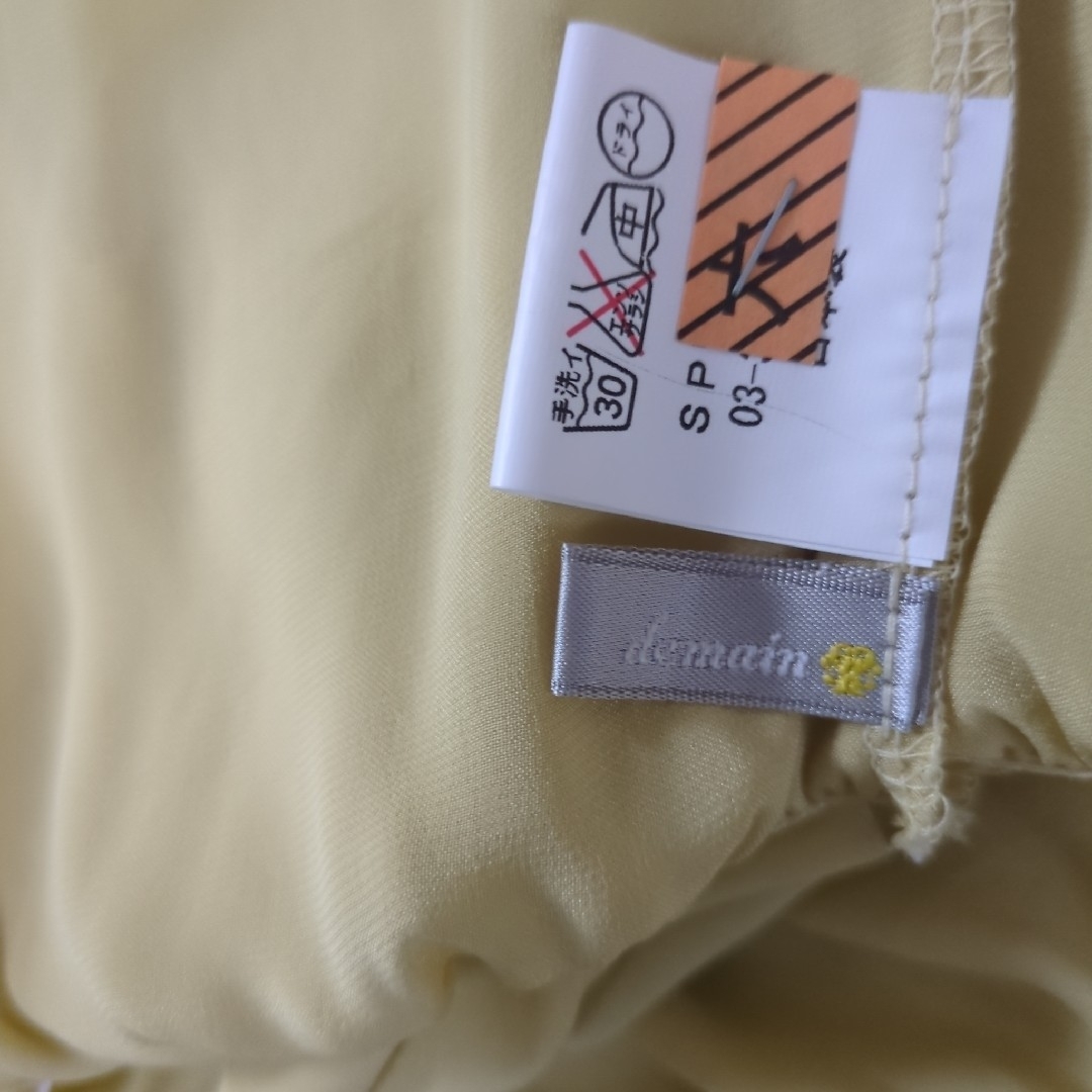 demain 7分袖　ブラウス イエロー レディースのトップス(シャツ/ブラウス(長袖/七分))の商品写真
