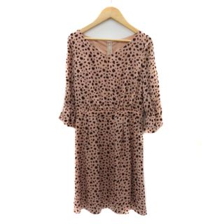 PROPORTION BODY DRESSING - プロポーション ボディドレッシング ワンピース ひざ丈 七分袖 Vネック 総柄