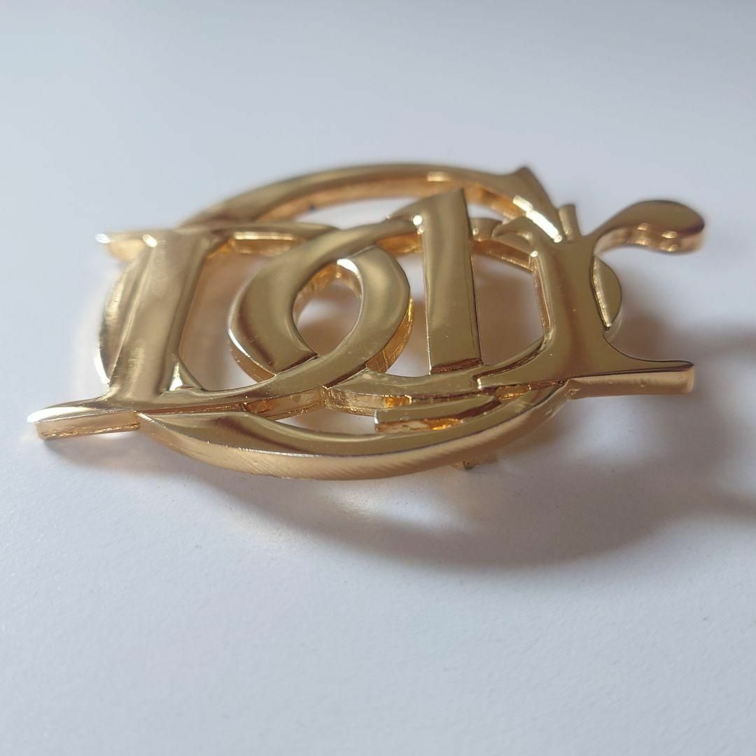 極美品 ディオール ブローチ エンブレム ロゴ ゴールド Christian Dior - 極美品 ディオール DIOR エンブレム ロゴ