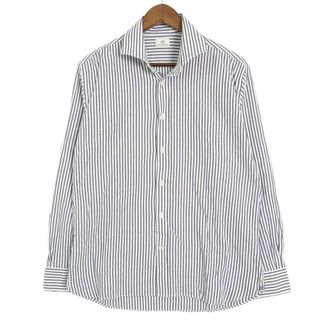BEAMS HEART ビームス ハート 通年 ロゴ刺繍★ 長袖 ストライプ シャツ Sz.XL メンズ 大きいサイズ(シャツ)