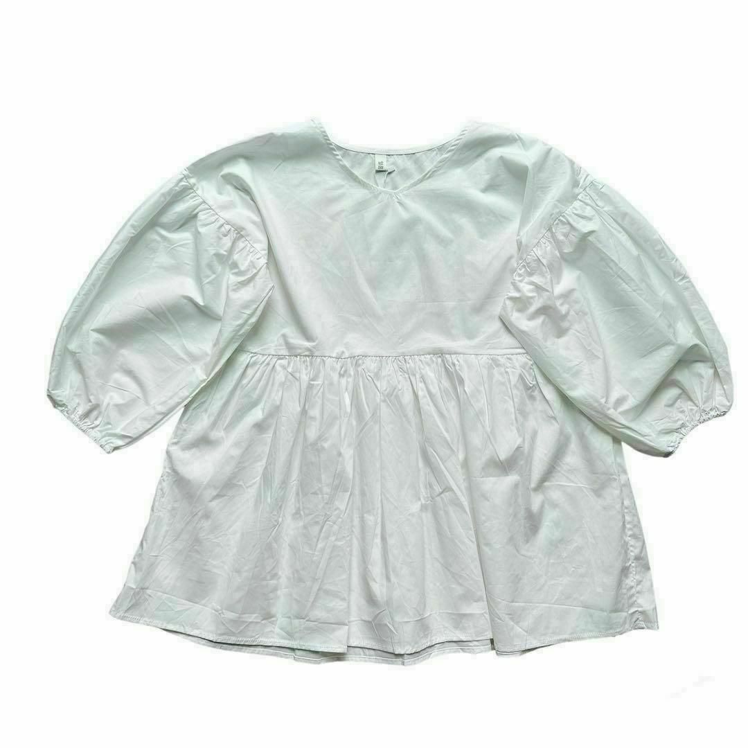 新品 ランタンスリーブ ブラウス ボリューム レディース ホワイト 七五三 レディースのトップス(シャツ/ブラウス(長袖/七分))の商品写真