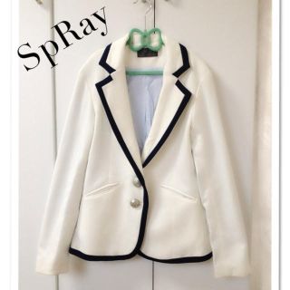 スプレイ(SpRay)のSpRay❤パイピングジャケット❤WH(テーラードジャケット)